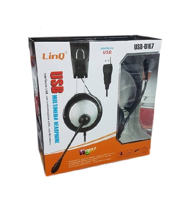 Cuffie Stereo Con Microfono Usb Super Bass Giochi Film Pc Linq Usb0167 -  DipaShop